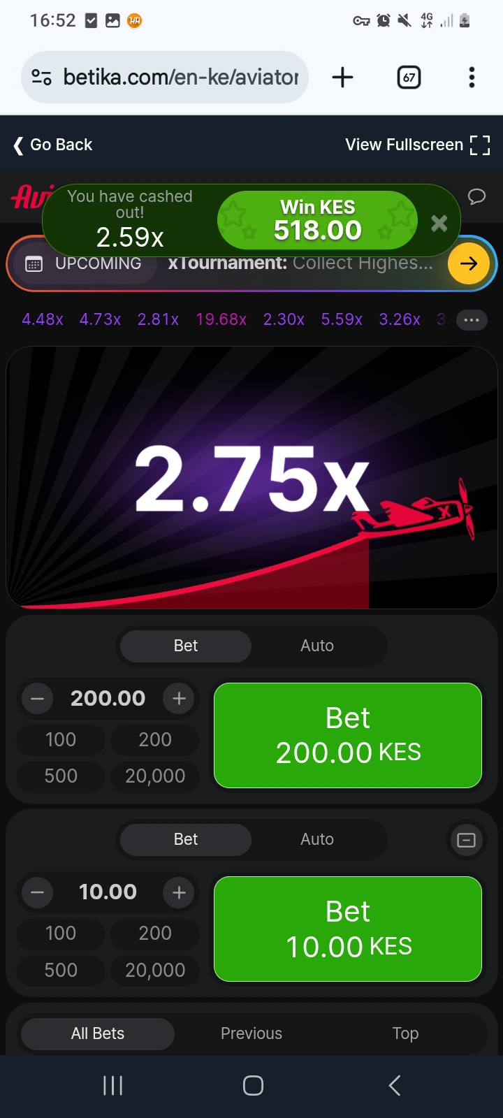 User cashout